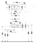 DURAVIT - ME by Starck Umývátko 400x220 mm, bez přepadu, s otvorem pro baterii vpravo, bílá 0717400000