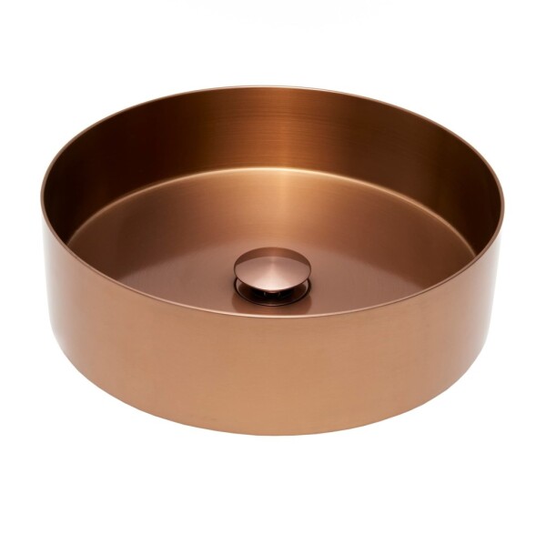 Umyvadlo na desku v barvě rose gold SAT Aurum 38x38 cm bez přepadu SATAUR3838BRG SATAUR3838BRG