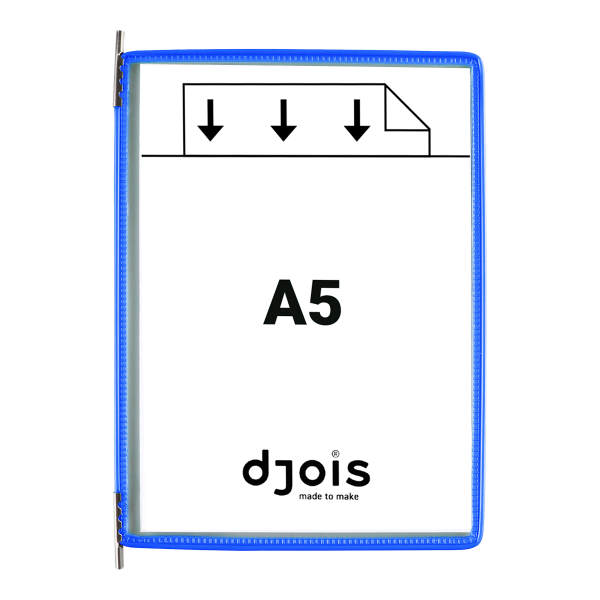 Djois závěsný rámeček s kapsou, A5, otevřený shora, modrý, 10 ks