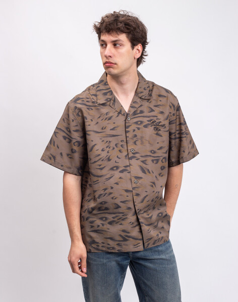 Carhartt WIP S/S Travon Shirt Duck Feather Print, Cypres S