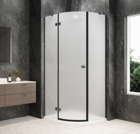 POLYSAN - GLOBE GUN METAL čtvrtkruhový sprchový kout 1000x800, matné sklo, levé GB2180MLGM