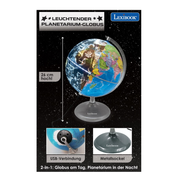 Lexibook světelný denní i noční globus DE - Alltoys Lexibook