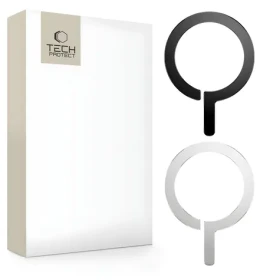 Tech-Protect MetalRing černá, stříbrná / Magnetický kroužek MagSafe / univerzální / sada 2 ks