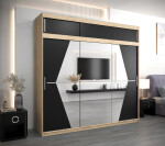 Šatní skříň Abi Bo s nástavcem Barva korpusu: Dub artisan, Rozměry: 250 cm, Dveře: Dub artisan