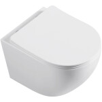 CERANO - WC závěsné Cesso, Vortex - vírové splachování + Slim/SoftClose sedátko - bílá lesklá - 49x36 CER-476678
