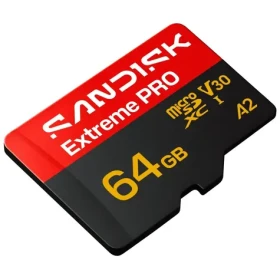 SanDisk Extreme PRO microSDXC 64 GB + adaptér / Paměťová karta / Class 10 / A2 / V30 / UHS-I U3 (SDSQXCU-064G-GS6MA)