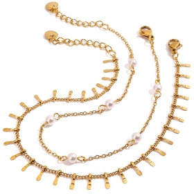 ELENYS Riviera Set – pozlacený náramek 18K žluté zlato Délka náramku: 21 a 22 cm + 3 cm / max. 24-25 cm