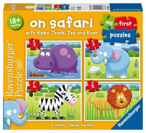 RAVENSBURGER Moje první puzzle: Na safari 4v1 2,3,4,5 dílků