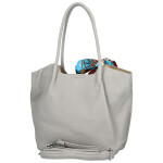 Módní dámská koženková kabelka na rameno Nenet, světle šedá