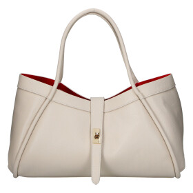 Luxusní kožená kabelka do ruky Valentina, béžová