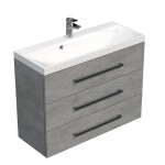 Koupelnová skříňka s umyvadlem SAT Cube Way 100x76,5x40 cm beton CUBE21003BE CUBE21003BE