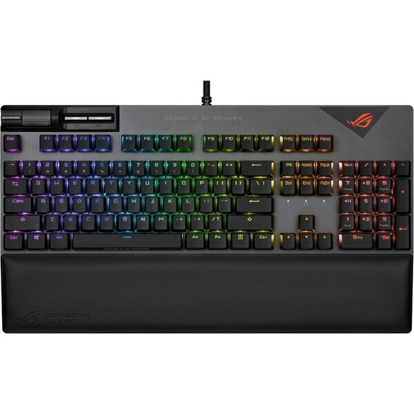 ASUS ROG Strix Flare II (US) černá / Herní klávesnice / USB-A 2.0 / ROG NX RED / PBT / RGB / US layout (90MP02D6-BKUA01)