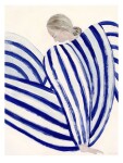 THE POSTER CLUB Autorský plakát Blue Stripe At Concorde by Sofia Lind 50 x 70 cm, modrá barva, papír