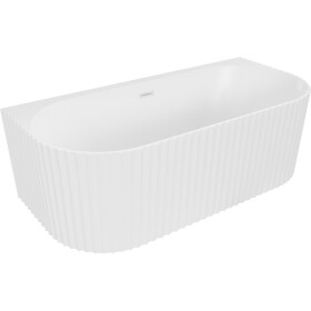 MEXEN/S - Sella volně stojící vana nástěnná reliéf 150 x 75, bílá mat, sifon a přepad bílá 52711507501-20