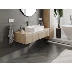 MEXEN/S - Rivel koupelnová skříňka pod umyvadlo 120 cm s deskou, 1 šuplík, reliéf , dub 91A20-12023-1-BFC81