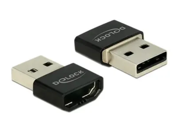 Rozbaleno - Delock Adaptér HDMI-A samice USB Type-A samec / černý / rozbaleno (65680.rozbaleno)