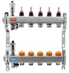 NOVASERVIS - Nerezový rozdělovač F-PRO s automatickou regulací průtoku 5 okruhů FPR-RZPU05AB