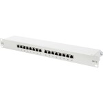 Intellinet 24-Port Cat6a Patchpanel geschirmt 1HE Kabeleinführung 90° abgewinkelt schwarz 24 portů patch panel 483 mm (1