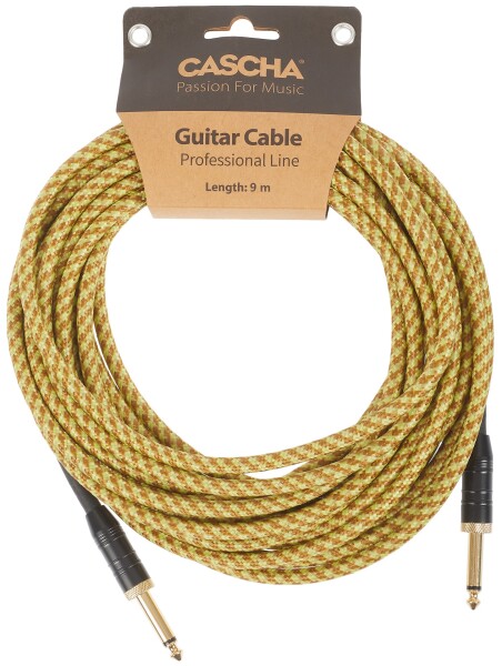 Cascha Professional Line Guitar Cable Straight Tweed Natural 9 m