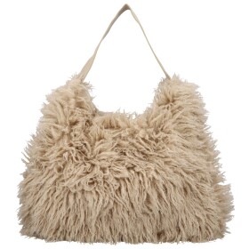 Stylová dámská plyšová kabelka do ruky Oresti, béžová