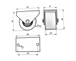 NábytekProNás Kolečko (komplet) 55 x 45 x 31 mm - guma VELIKOST BALENÍ: 1 ks MI-4014