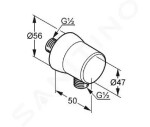 KLUDI - Sprchová kolínka Nástěnné kolínko, černá mat 6306039-00