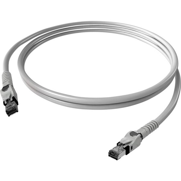 Easylan CP1OAMSMS0005 RJ45 síťové kabely, propojovací kabely CAT 6A S/FTP 0.50 m šedá dvoužilový stíněný, bez halogenů, samozhášecí 1 ks