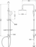 MEXEN/S - T67 černá sprchový sloup 798676793-70