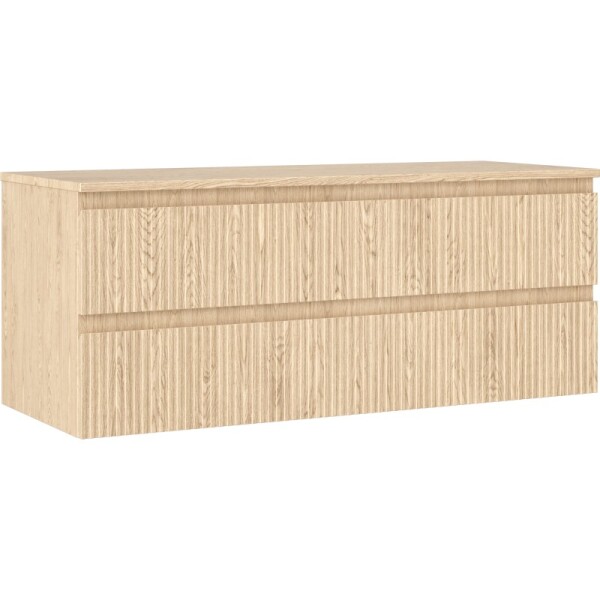 MEXEN/S - Rivel koupelnová skříňka pod umyvadlo 120 cm s deskou, 2 zásuvky, reliéf , dub 91A20-12047-2-BFFC81