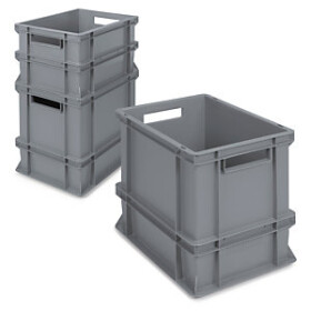 Stohovatelná europřepravka 600 x 400 x 170 mm, šedá, objem 30l, nosnost 25kg | RAJA