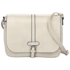 Trendy dámská koženková crossbody kabelka Relinda, krémová