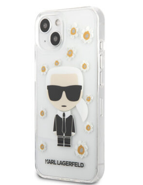 Pouzdro Karl Lagerfeld Ikonik Flower iPhone 13 mini čiré