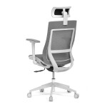 Kancelářská židle, šedá látka, plastový kříž, 3D područky, kolečka pro tvrdé podlahy