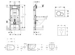 GEBERIT - Duofix Set předstěnové instalace, klozetu Oudee Vortex a sedátka softclose, tlačítko Sigma01, černá SANI11CA5151