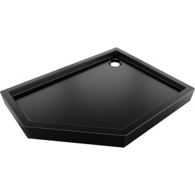 MEXEN - Flow+ pětiboká sprchová vanička pravá 100 x 80, černá mat 46P708010RH