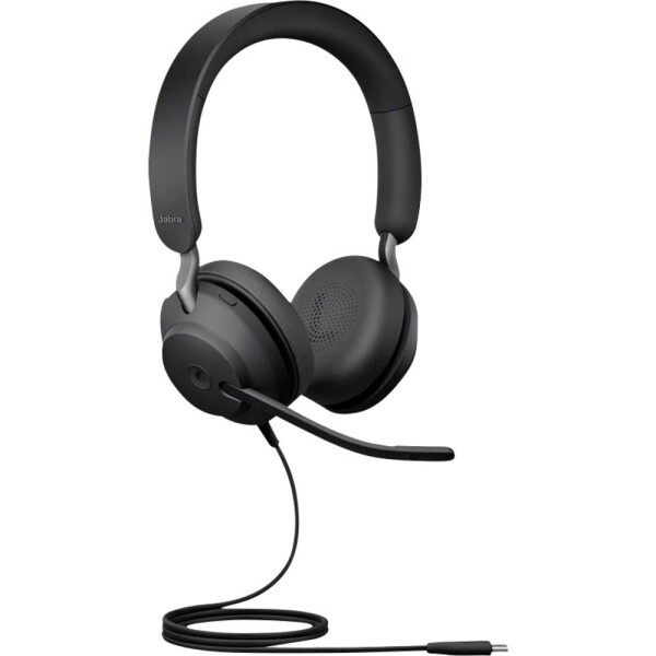 Jabra Evolve2 40 SE Headset otevřená (On Ear) kabelová stereo černá headset, regulace hlasitosti, Vypnutí zvuku mikrofonu Počítače