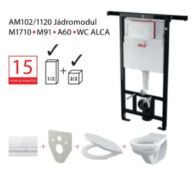 Alcadrain 1 - Set modul 5v1 Alcadrain AM102/1120,M370,M91/sedátko/mísa Jádromodul AM102-5:1_JIKA