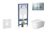 GEBERIT - Duofix Set předstěnové instalace, klozetu ME by Starck a sedátka softclose, tlačítko Sigma30, matný chrom/chrom SANI11CP2114