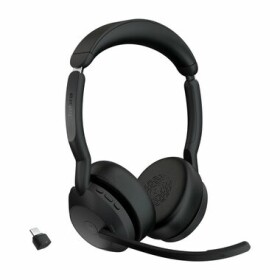 Jabra Evolve 2 55 MS Stereo Počítače Sluchátka On Ear Bluetooth® stereo černá Potlačení hluku, Redukce šumu mikrofonu