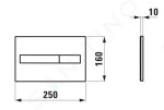 Laufen - LIS Ovládací tlačítko AW1, matný chrom H8956610070001