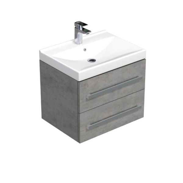Koupelnová skříňka s umyvadlem SAT Cube Way 60x53x46 cm beton mat CUBE46602BEVER CUBE46602BEVER