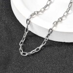 Náramek z nerezové oceli - paperclip chain - platinový - 1 ks