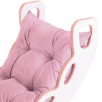 PLUSH NEST PLUSH NEST Dřevěné houpátko Mini 4v1 se skluzavkou, lezeckou stěnou a polštářem (růžový samet, bílá)