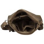 Stylová dámská koženková crossbody kabelka Orniva, taupe