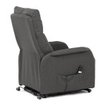 Křeslo polohovací, eletrické, šedá látka.