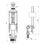 SAPHO - Splachovací souprava s DUAL tlačítkem, spodní napouštění 1/2", chrom SSUV25