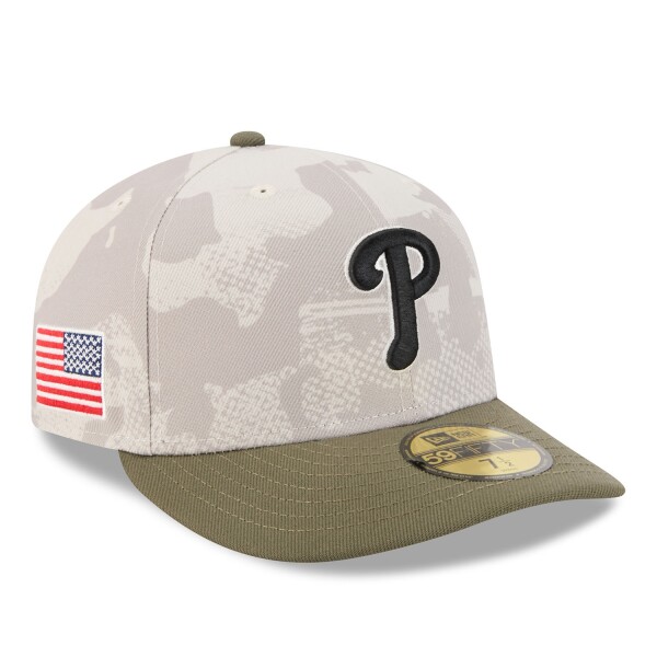 New Era Pánská kšiltovka Philadelphia Phillies MLB 2025 Authentic Armed Forces Pre-Curved 59FIFTY Fitted Velikost: 7 5/8