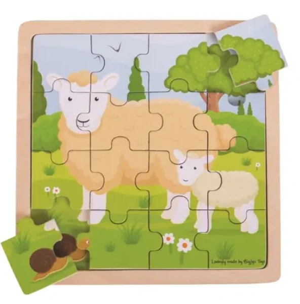 Bigjigs Toys puzzle - Ovečka s jehňátkem
