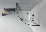 MEXEN/S - Rio čtvrtkruhový sprchový kout 70 x 70, transparent, černý + vanička se sifonem Flat, bílá 863-070-070-70-00-4110B