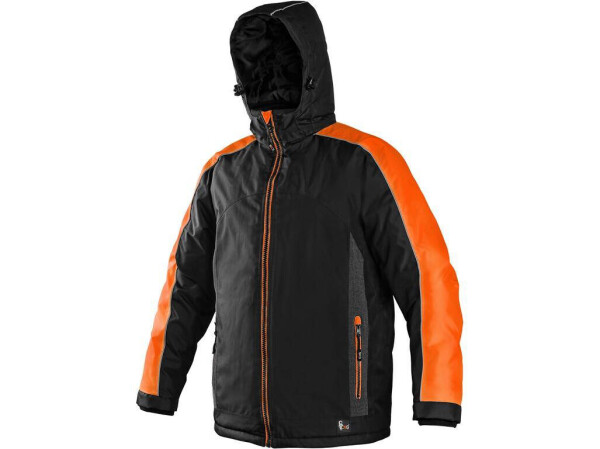 CXS BRIGHTON Pánská bunda zimní - černo/oranžová 4XL 121007880398